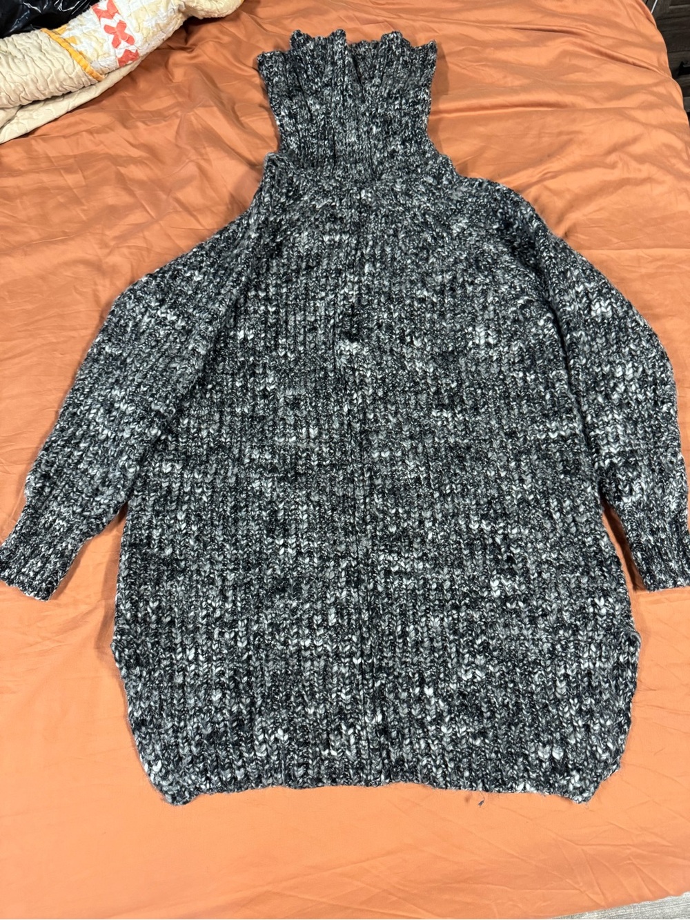 Ruff Hewn Marled Black and White Turtleneck Sweater